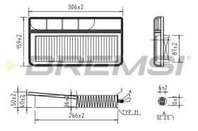 BREMSI FA1229 - FILTRI ARIA - AIR FILTER
