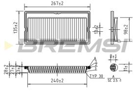 BREMSI FA1266 - FILTRI ARIA - AIR FILTER