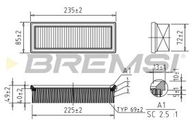 BREMSI FA1640 - FILTRI ARIA - AIR FILTER