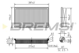 BREMSI FA1646 - FILTRI ARIA - AIR FILTER