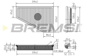 BREMSI FA1698 - FILTRI ARIA - AIR FILTER