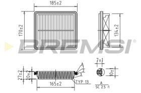 BREMSI FA2035 - FILTRI ARIA - AIR FILTER