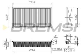 BREMSI FA2301 - FILTRI ARIA - AIR FILTER