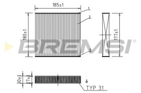 BREMSI FC0427 - FILTRI ABITACOLO - CABIN FILTER