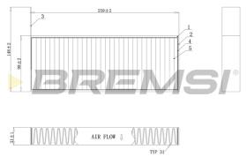 BREMSI FC0464C - FILTRI ABITACOLO - CABIN FILTER