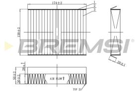 BREMSI FC0490C - FILTRI ABITACOLO - CABIN FILTER